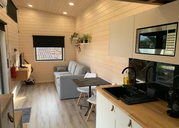 Luksusowy namiot Sublime Tiny House Avec Piscine Et Jacuzzi Prive Pres De Braga *