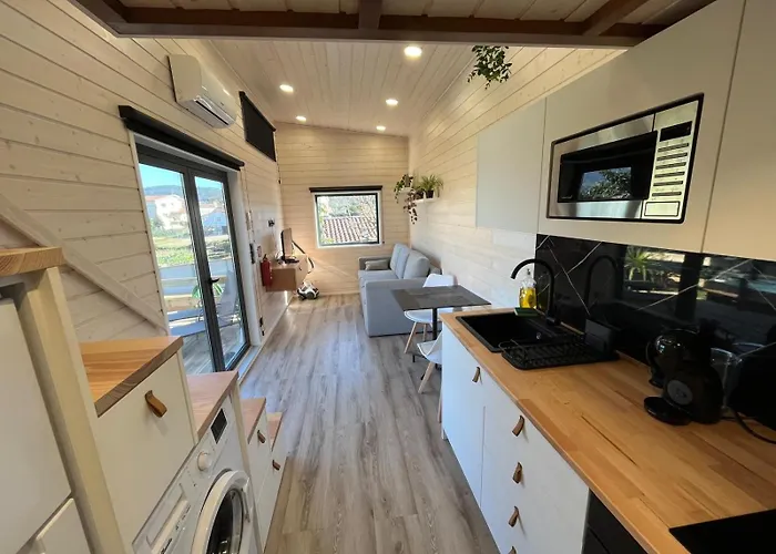 Luksusowy namiot Sublime Tiny House Avec Piscine Et Jacuzzi Prive Pres De Braga